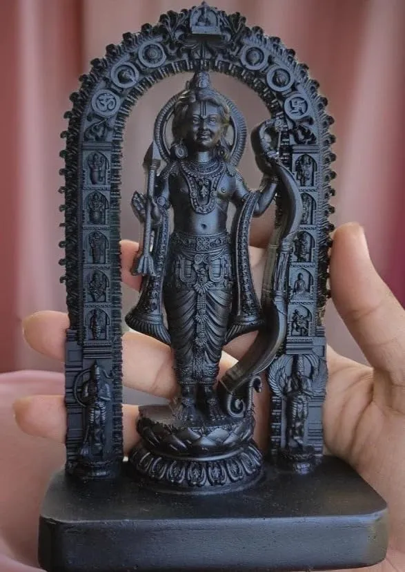 Ram Lalla Ram Ji Murti 7” – Ayodhya Style Idol for Home Temple & Office Decor | Swastik Creation