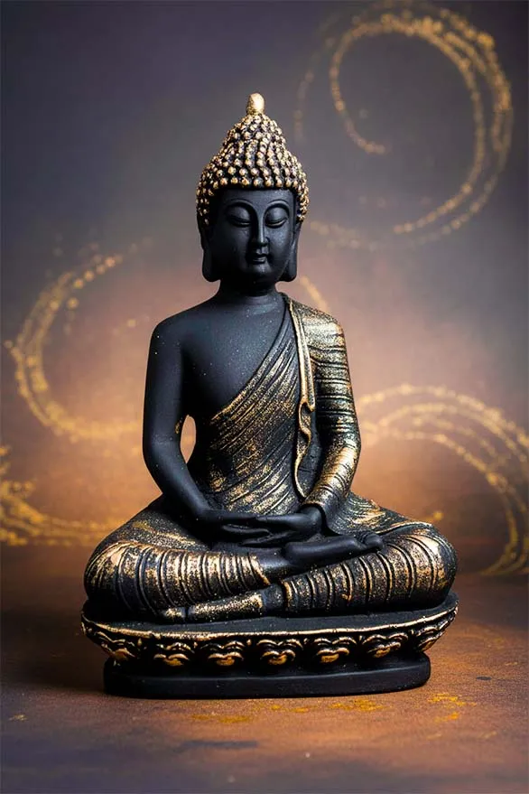 Premium Resin Sitting Buddha Statue – Home Decor Showpiece & Spiritual Gift | Swastik Creation