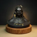 Adiyogi Shiv Idol 5.5” Black – Resin Marble Dust Statue for Pooja & Home Decor | Swastik Creation